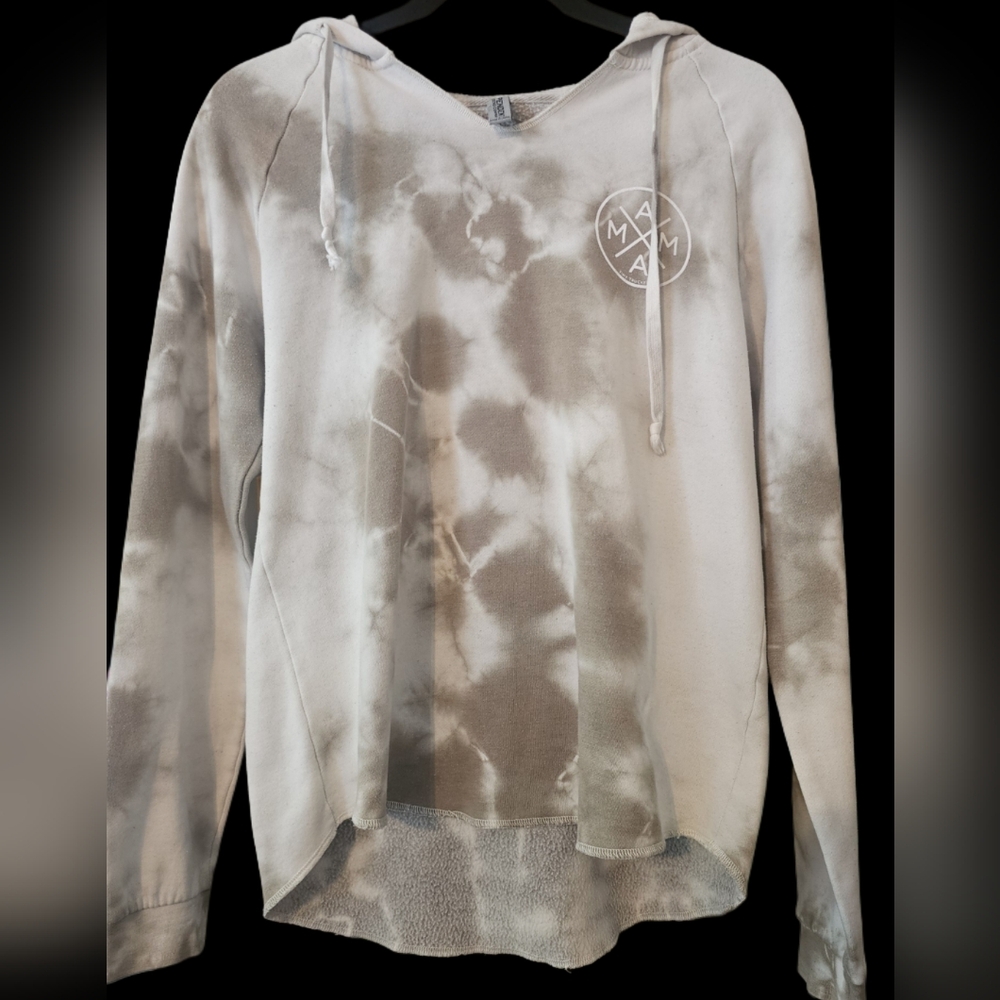 MAMA Gray Tie-Dye Hoodie Sweater